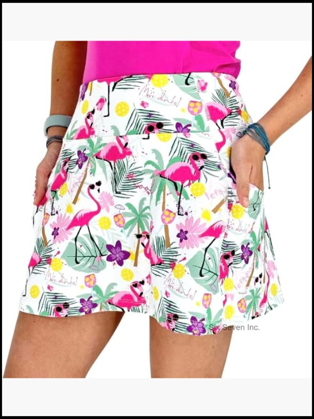 Pickleball Skort with Built-in Shorts, 3 Pockets, Moisture Wicking, Mid Rise